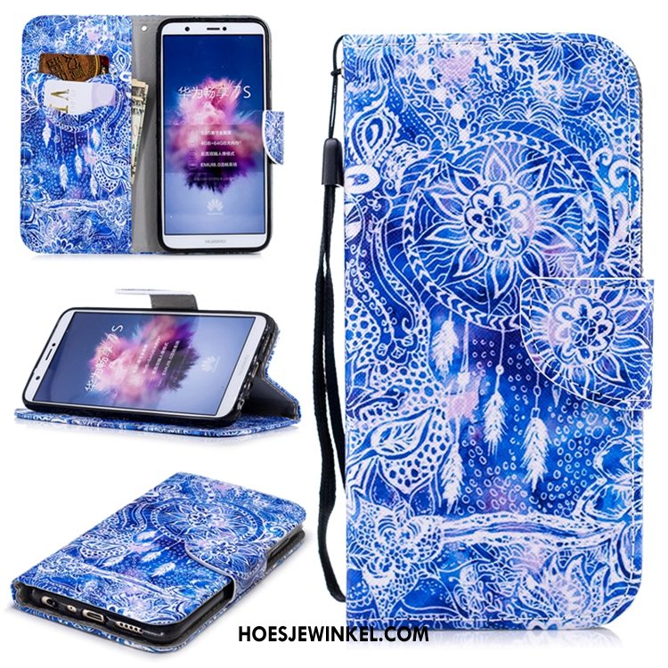 Huawei P Smart+ Hoesje Leren Etui Mobiele Telefoon Anti-fall, Huawei P Smart+ Hoesje Wit Folio