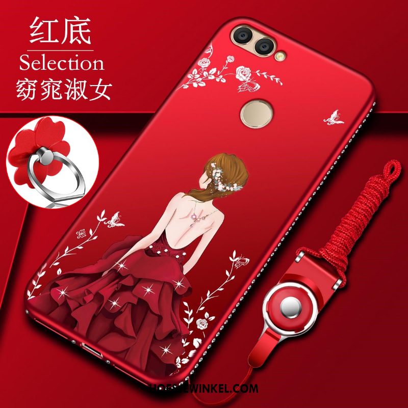 Huawei P Smart Hoesje Mobiele Telefoon Dun Rood, Huawei P Smart Hoesje Anti-fall Zacht