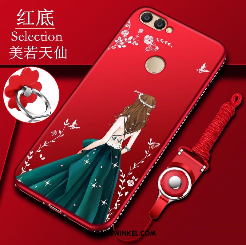 Huawei P Smart Hoesje Mobiele Telefoon Dun Rood, Huawei P Smart Hoesje Anti-fall Zacht