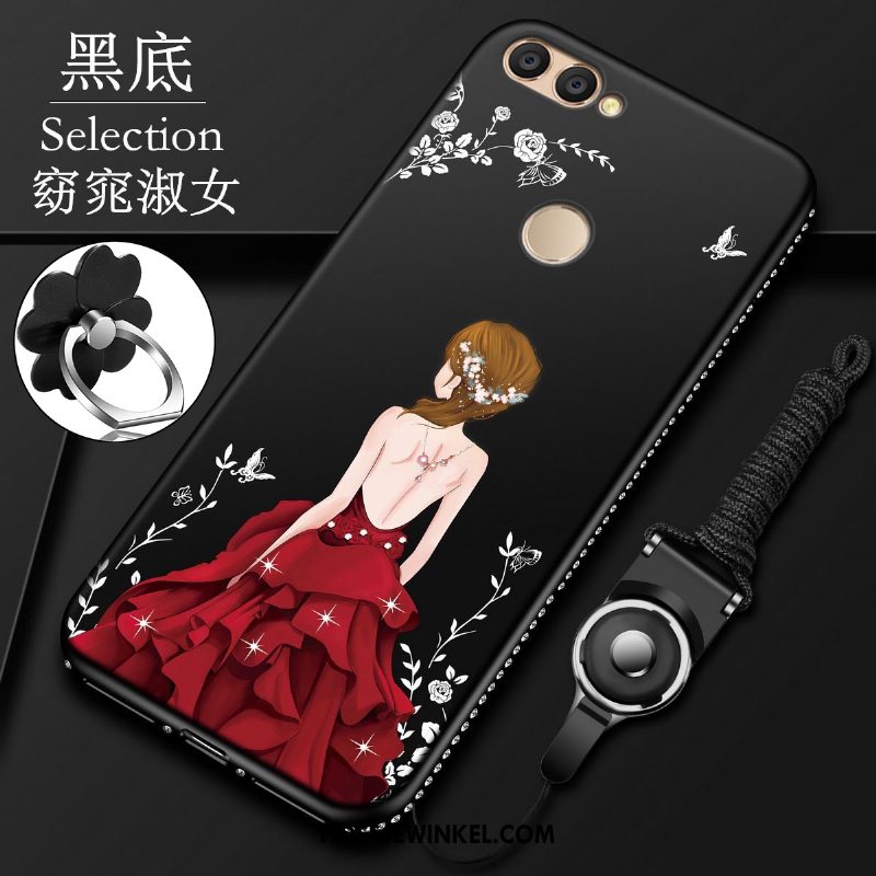 Huawei P Smart Hoesje Mobiele Telefoon Dun Rood, Huawei P Smart Hoesje Anti-fall Zacht