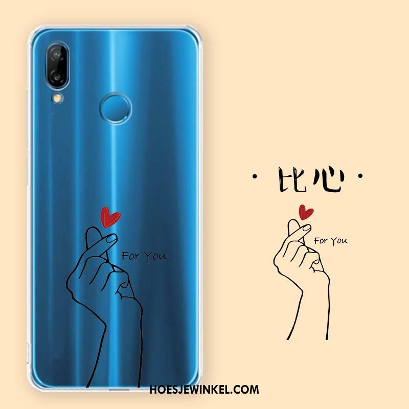 Huawei P Smart+ Hoesje Mobiele Telefoon Dun Wit, Huawei P Smart+ Hoesje Bescherming Zacht