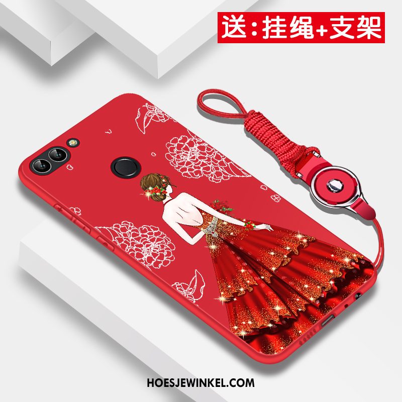 Huawei P Smart Hoesje Rood Persoonlijk Scheppend, Huawei P Smart Hoesje All Inclusive Bescherming