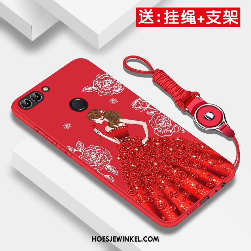 Huawei P Smart Hoesje Rood Persoonlijk Scheppend, Huawei P Smart Hoesje All Inclusive Bescherming