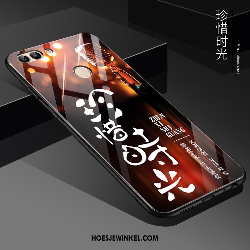 Huawei P Smart Hoesje Siliconen Bescherming Scheppend, Huawei P Smart Hoesje Zacht Anti-fall