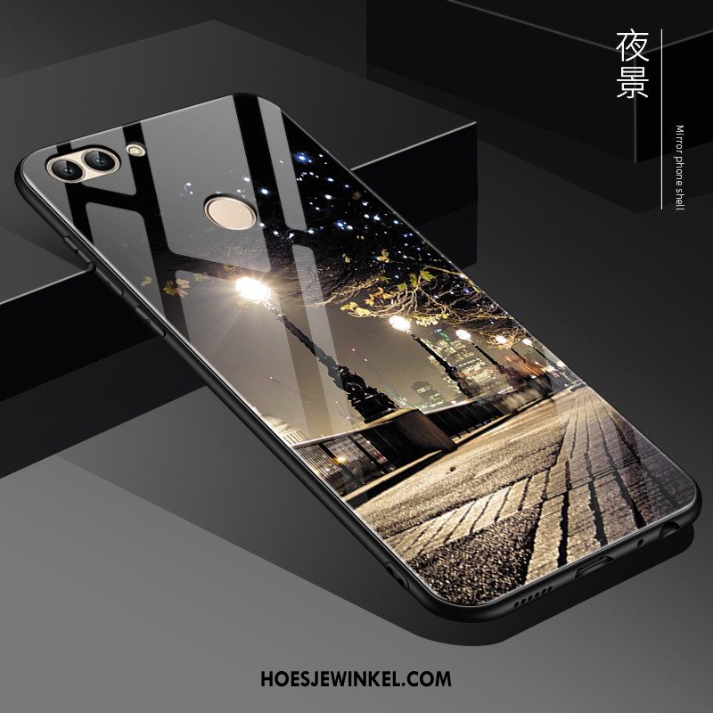 Huawei P Smart Hoesje Siliconen Bescherming Scheppend, Huawei P Smart Hoesje Zacht Anti-fall
