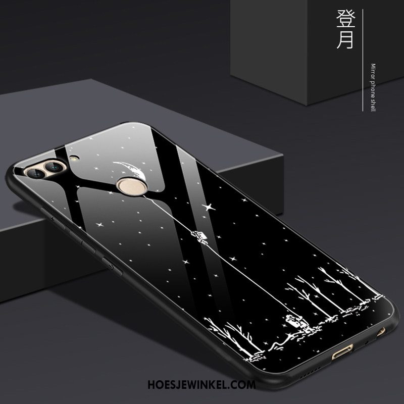 Huawei P Smart Hoesje Siliconen Bescherming Scheppend, Huawei P Smart Hoesje Zacht Anti-fall