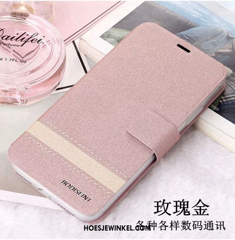 Huawei P Smart+ Hoesje Trendy Merk Mobiele Telefoon Folio, Huawei P Smart+ Hoesje Leren Etui Goud