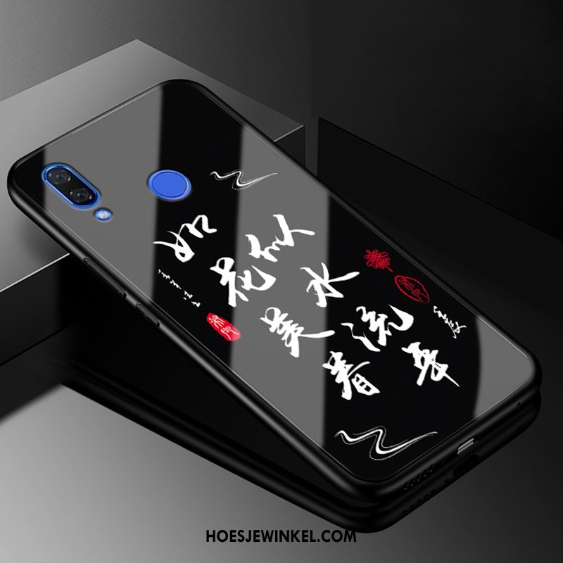 Huawei P Smart+ Hoesje Trendy Merk Mobiele Telefoon Zacht, Huawei P Smart+ Hoesje Siliconen Glas