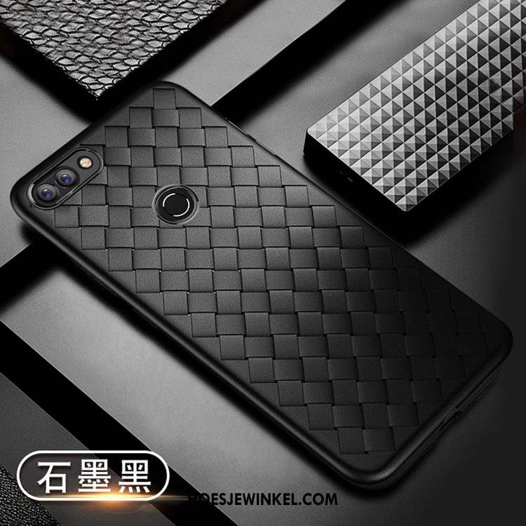 Huawei P Smart Hoesje Weven Mobiele Telefoon Rood, Huawei P Smart Hoesje Het Uitstralen Leren Etui