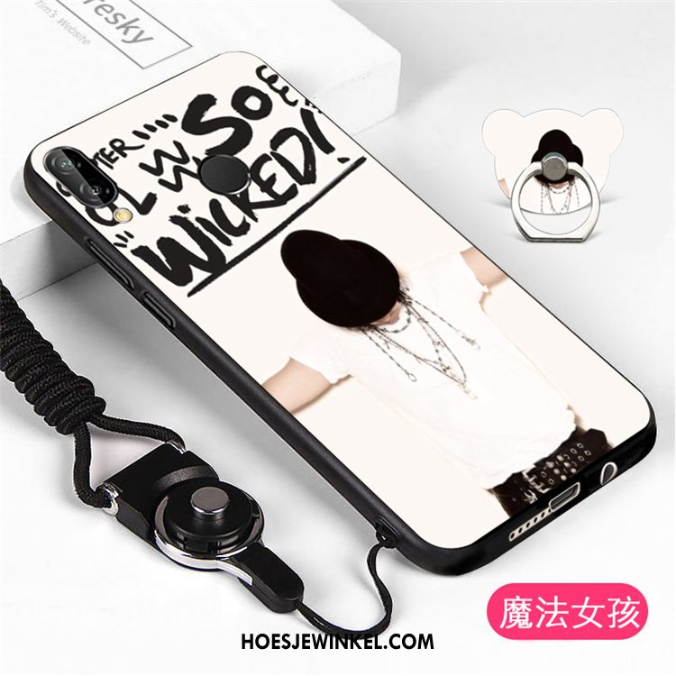 Huawei P Smart+ Hoesje Zwart Hanger Persoonlijk, Huawei P Smart+ Hoesje Anti-fall Mobiele Telefoon
