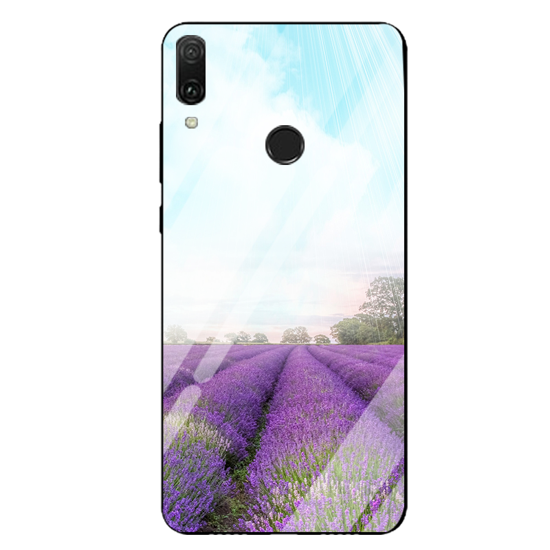 Huawei P Smart Z Hoesje Mobiele Telefoon Glas Anti-fall, Huawei P Smart Z Hoesje Purper Landschap