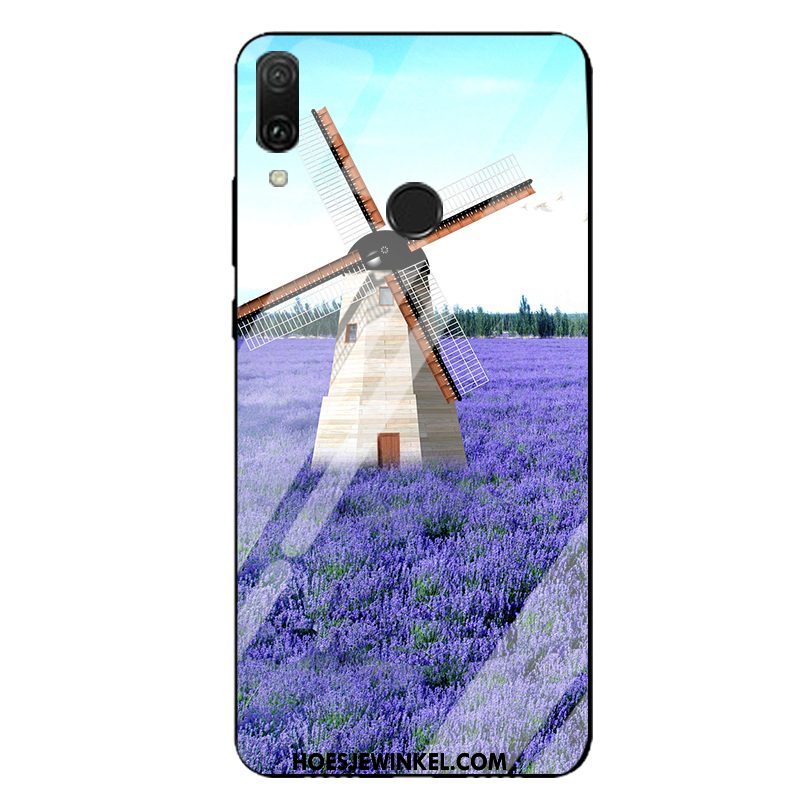 Huawei P Smart Z Hoesje Mobiele Telefoon Glas Anti-fall, Huawei P Smart Z Hoesje Purper Landschap