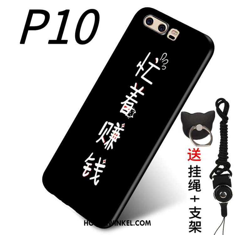 Huawei P10 Hoesje Anti-fall Mobiele Telefoon Hoes, Huawei P10 Hoesje Zwart Ring