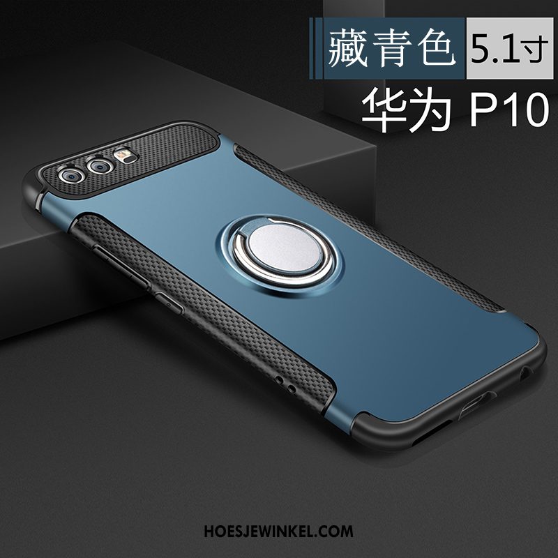 Huawei P10 Hoesje Bescherming Magnetisch Zacht, Huawei P10 Hoesje Ondersteuning Zwart
