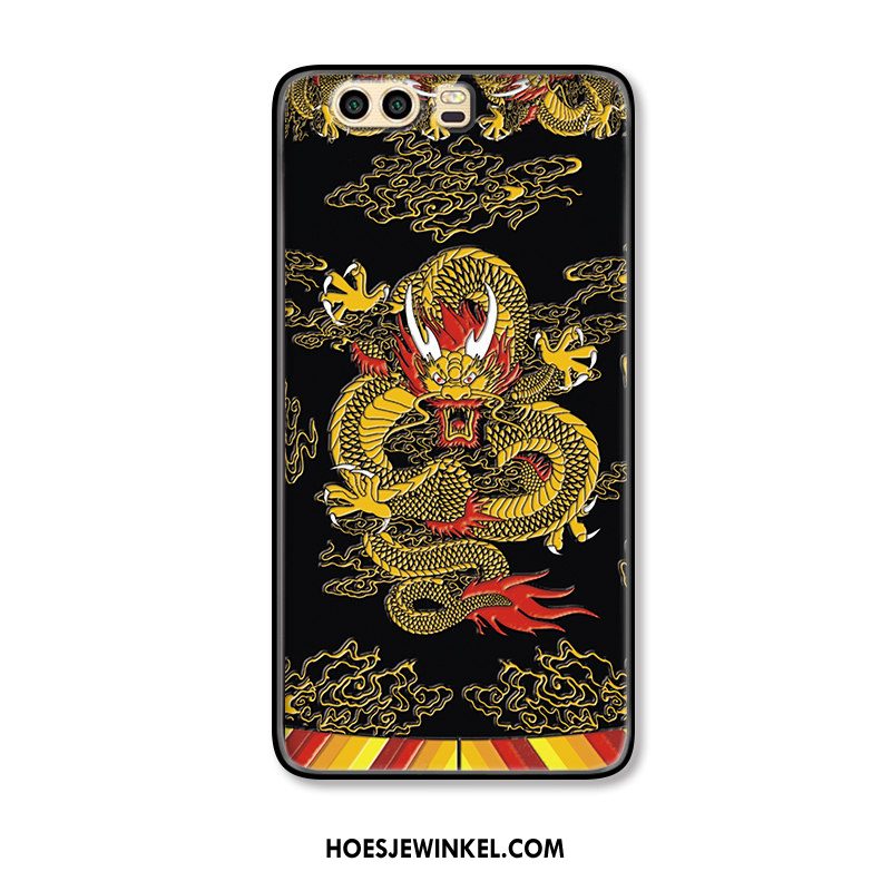 Huawei P10 Hoesje Hoes Bescherming Chinese Stijl, Huawei P10 Hoesje Dragon Patroon Reliëf