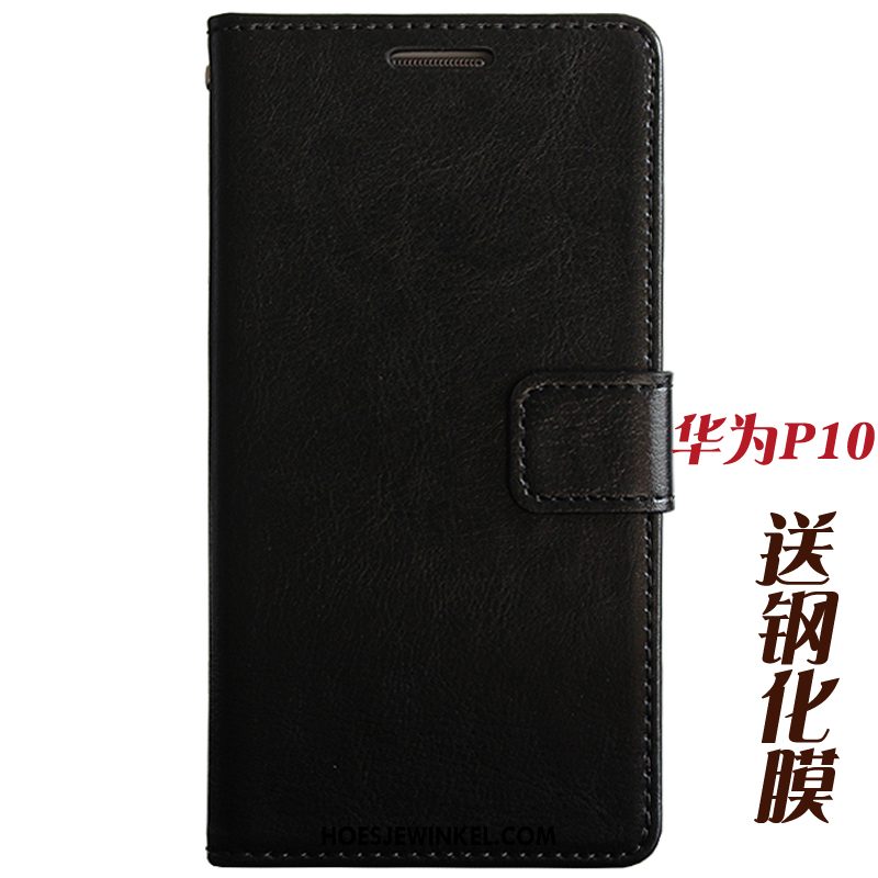 Huawei P10 Hoesje Hoes Folio Leren Etui, Huawei P10 Hoesje Skärmskydd All Inclusive Braun