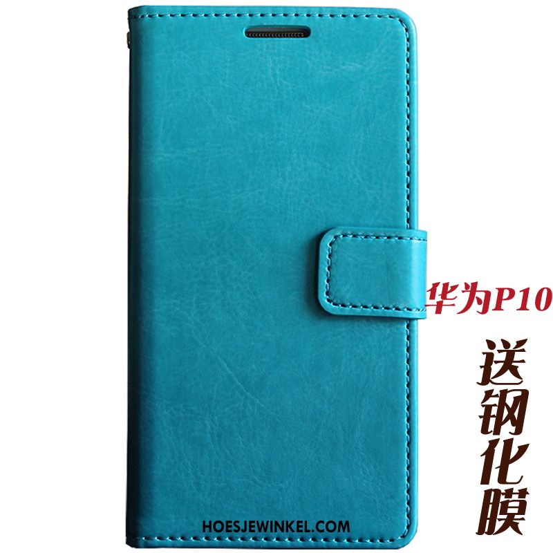 Huawei P10 Hoesje Hoes Folio Leren Etui, Huawei P10 Hoesje Skärmskydd All Inclusive Braun