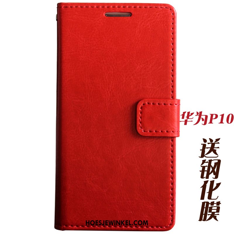 Huawei P10 Hoesje Hoes Folio Leren Etui, Huawei P10 Hoesje Skärmskydd All Inclusive Braun