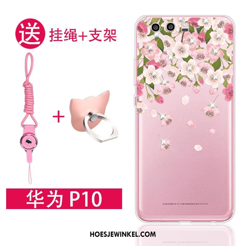 Huawei P10 Hoesje Met Strass Bescherming Zacht, Huawei P10 Hoesje Doorzichtig Hoes