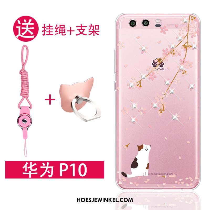 Huawei P10 Hoesje Met Strass Bescherming Zacht, Huawei P10 Hoesje Doorzichtig Hoes