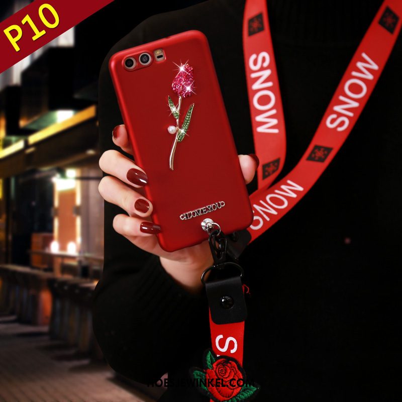 Huawei P10 Hoesje Rood Scheppend Hoes, Huawei P10 Hoesje Siliconen Mobiele Telefoon