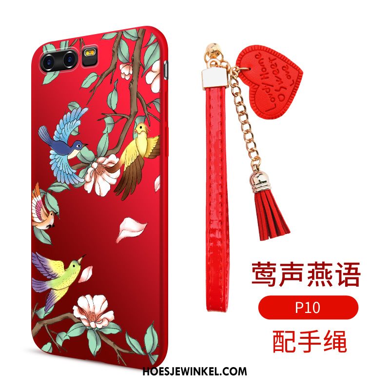 Huawei P10 Hoesje Trend Anti-fall Rood, Huawei P10 Hoesje Zacht Hoes