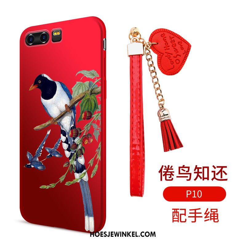 Huawei P10 Hoesje Trend Anti-fall Rood, Huawei P10 Hoesje Zacht Hoes