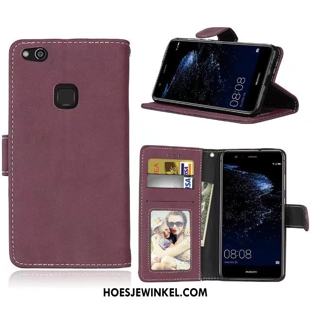 Huawei P10 Lite Hoesje Clamshell Mobiele Telefoon Bescherming, Huawei P10 Lite Hoesje Leren Etui Anti-fall Beige