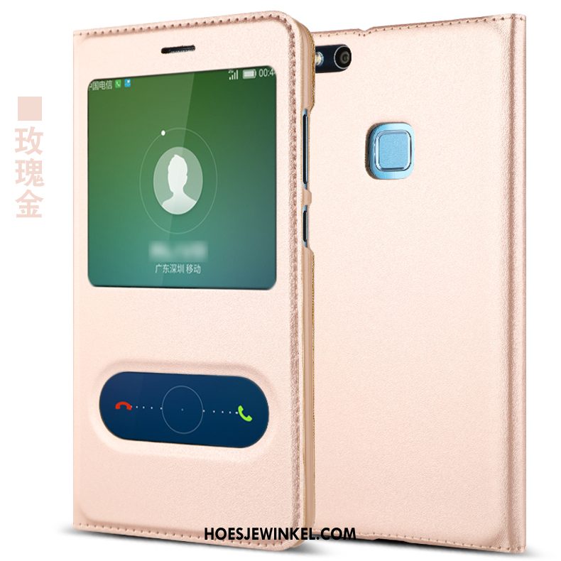 Huawei P10 Lite Hoesje Dun Leren Etui Hoes, Huawei P10 Lite Hoesje Jeugd Trend