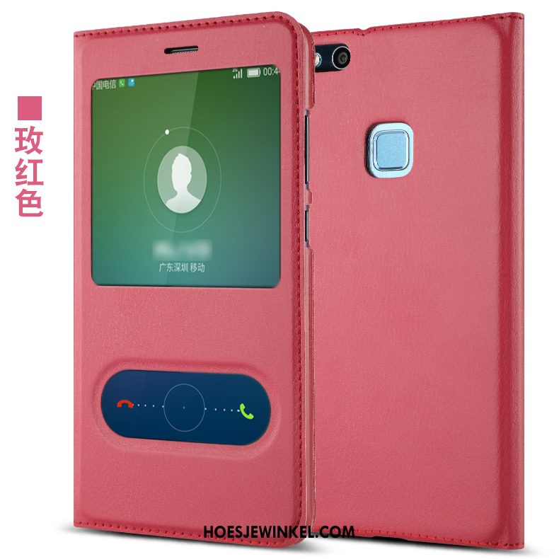 Huawei P10 Lite Hoesje Dun Leren Etui Hoes, Huawei P10 Lite Hoesje Jeugd Trend
