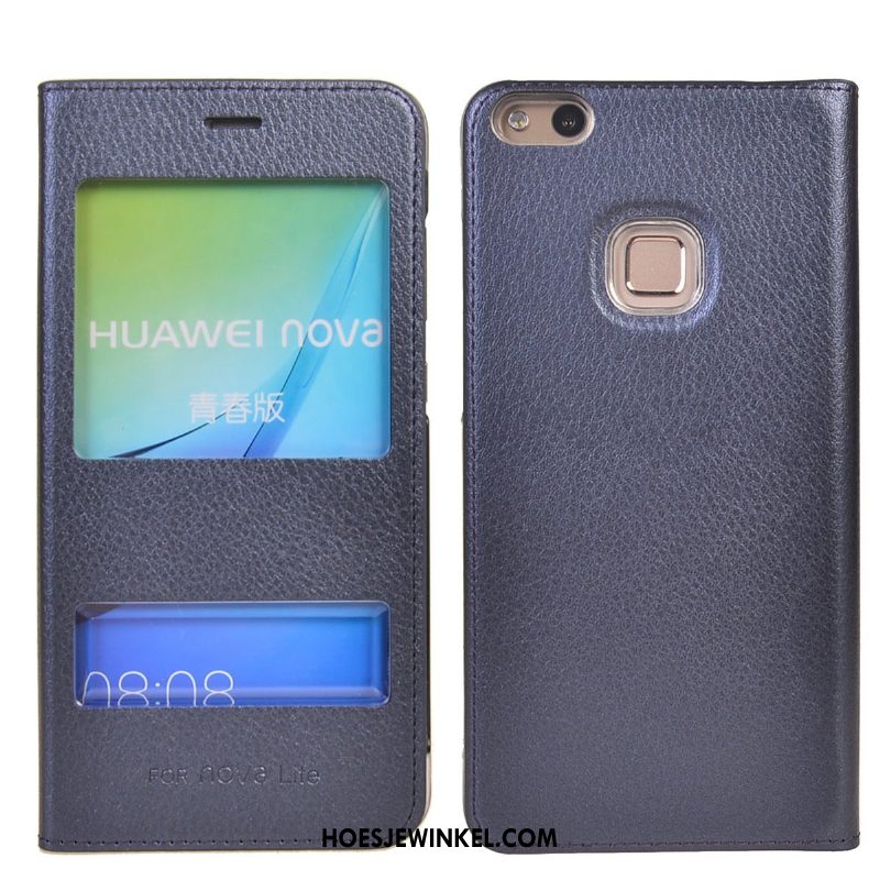 Huawei P10 Lite Hoesje Mobiele Telefoon All Inclusive Folio, Huawei P10 Lite Hoesje Leren Etui Grijs