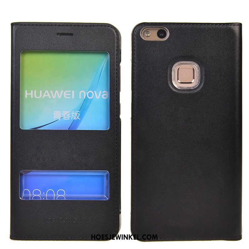 Huawei P10 Lite Hoesje Mobiele Telefoon All Inclusive Folio, Huawei P10 Lite Hoesje Leren Etui Grijs