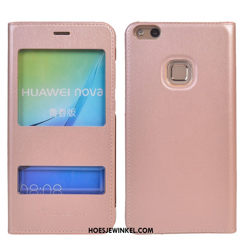 Huawei P10 Lite Hoesje Mobiele Telefoon All Inclusive Folio, Huawei P10 Lite Hoesje Leren Etui Grijs