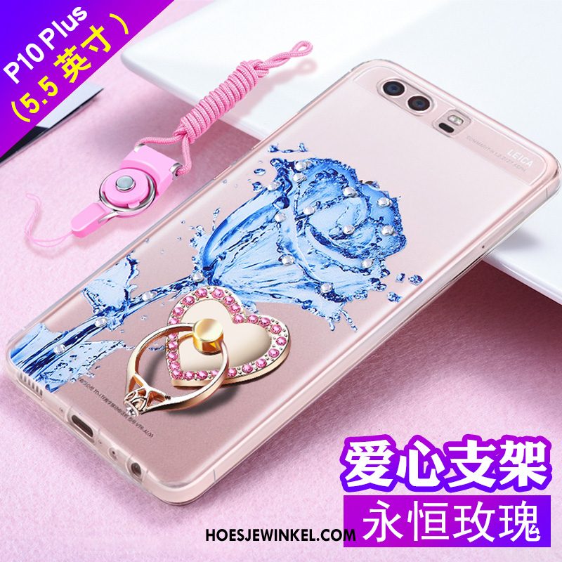 Huawei P10 Plus Hoesje Anti-fall Mobiele Telefoon Reliëf, Huawei P10 Plus Hoesje Met Strass Bescherming