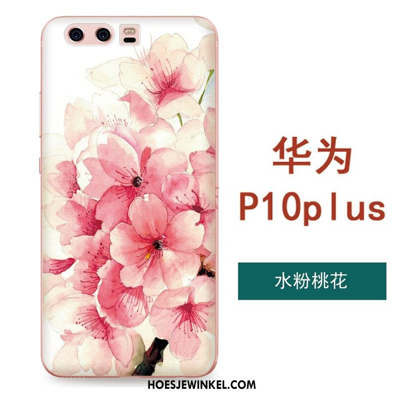 Huawei P10 Plus Hoesje Groen Siliconen Kunst, Huawei P10 Plus Hoesje Bloemen Mobiele Telefoon