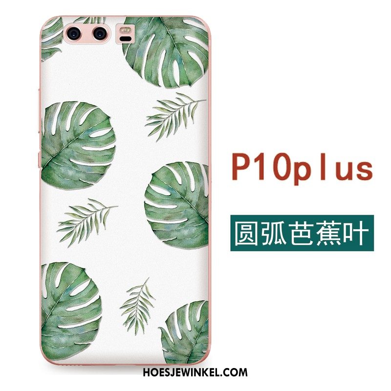 Huawei P10 Plus Hoesje Groen Siliconen Kunst, Huawei P10 Plus Hoesje Bloemen Mobiele Telefoon