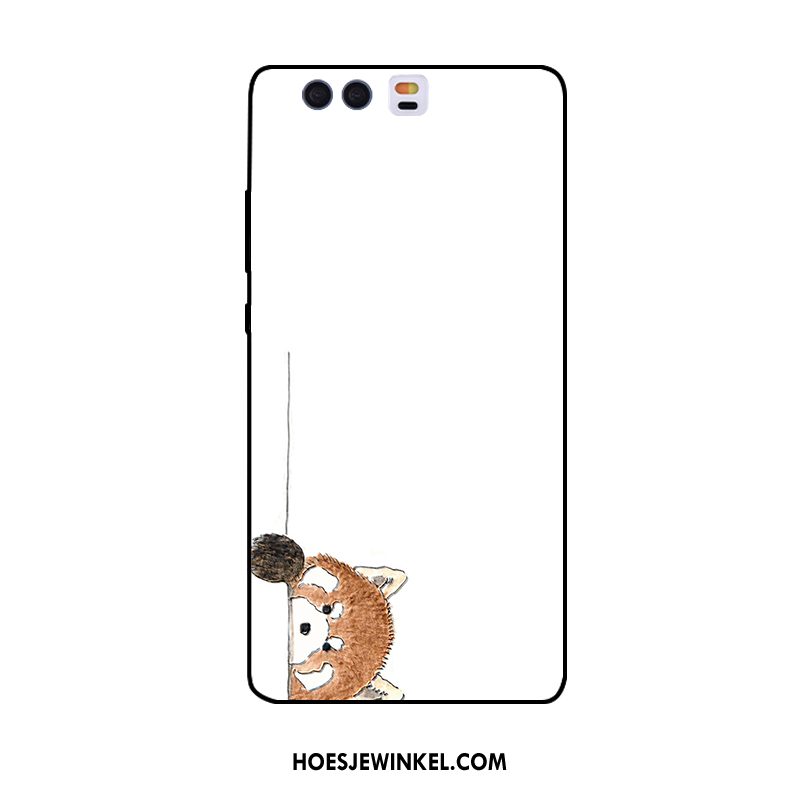 Huawei P10 Plus Hoesje Hanger Reliëf Jeugd, Huawei P10 Plus Hoesje Dierlijk Wit Braun