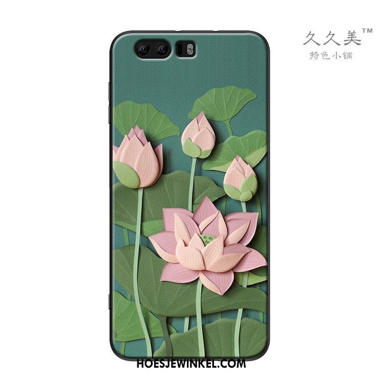 Huawei P10 Plus Hoesje Hoes Bescherming Groen, Huawei P10 Plus Hoesje Klassiek Bloemen