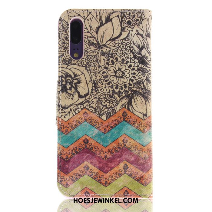 Huawei P20 Hoesje All Inclusive Scheppend Leren Etui, Huawei P20 Hoesje Hoes Grijs