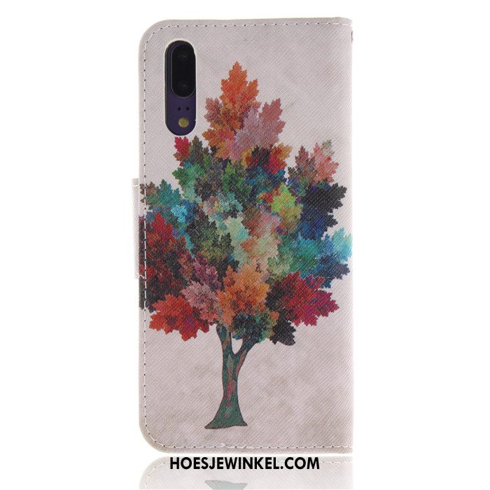 Huawei P20 Hoesje All Inclusive Scheppend Leren Etui, Huawei P20 Hoesje Hoes Grijs