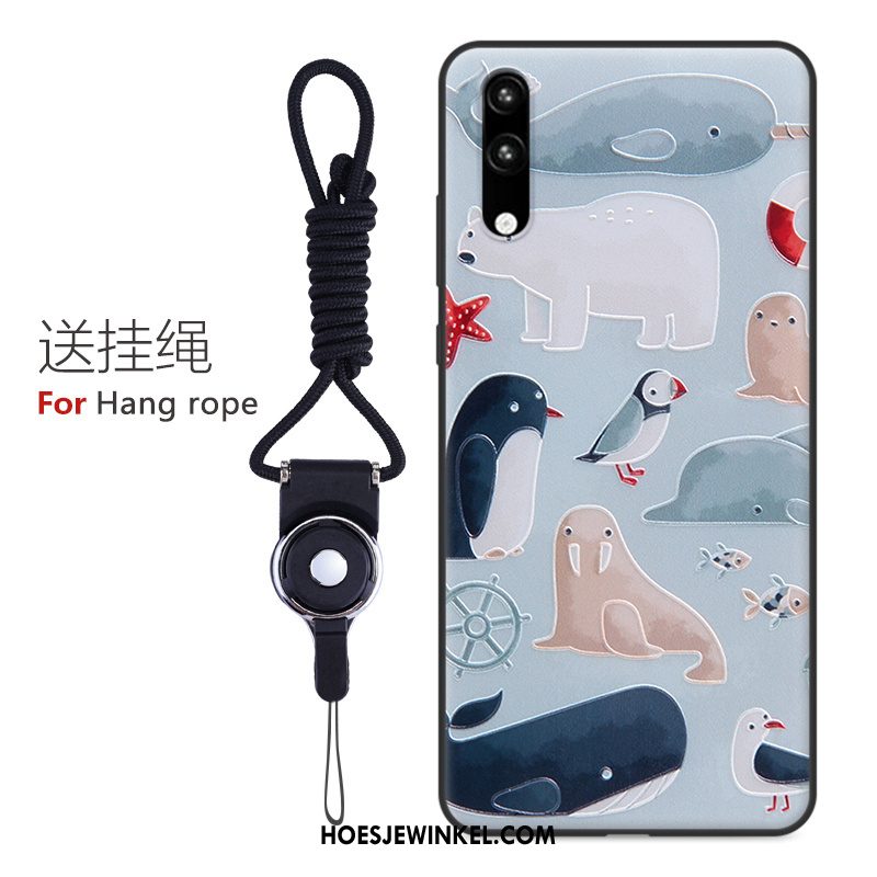 Huawei P20 Hoesje Anti-fall Spotprent Blauw, Huawei P20 Hoesje Zacht Hoes