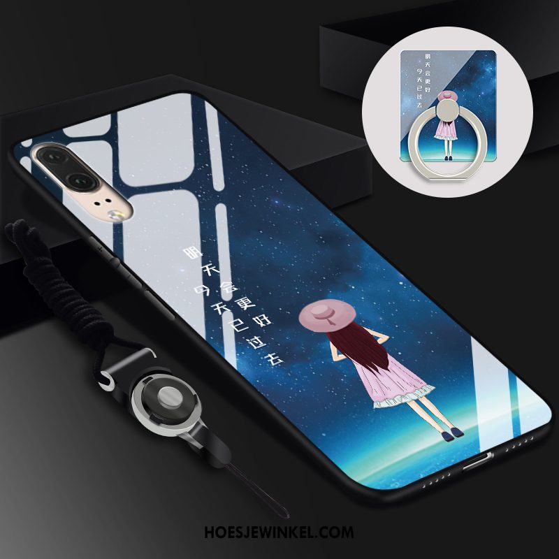 Huawei P20 Hoesje Anti-fall Zacht Hard, Huawei P20 Hoesje Blauw Mobiele Telefoon