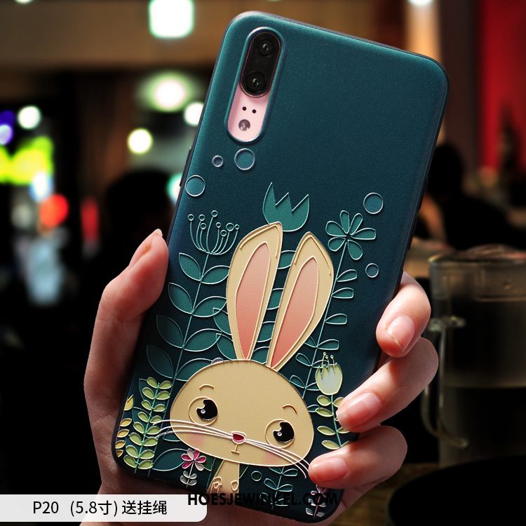 Huawei P20 Hoesje Bescherming Hoes Groen, Huawei P20 Hoesje Zacht Siliconen