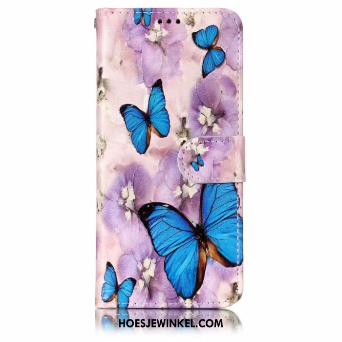 Huawei P20 Hoesje Blauw Mobiele Telefoon Clamshell, Huawei P20 Hoesje Leren Etui Mooie