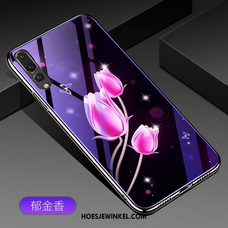 Huawei P20 Hoesje Glas Scheppend Purper, Huawei P20 Hoesje Trend Hoes