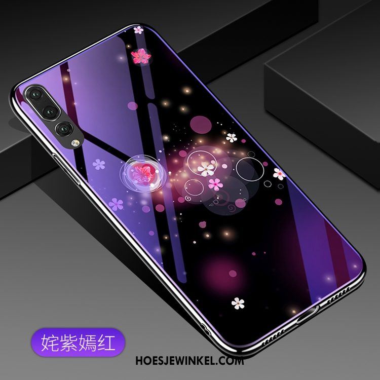 Huawei P20 Hoesje Glas Scheppend Purper, Huawei P20 Hoesje Trend Hoes