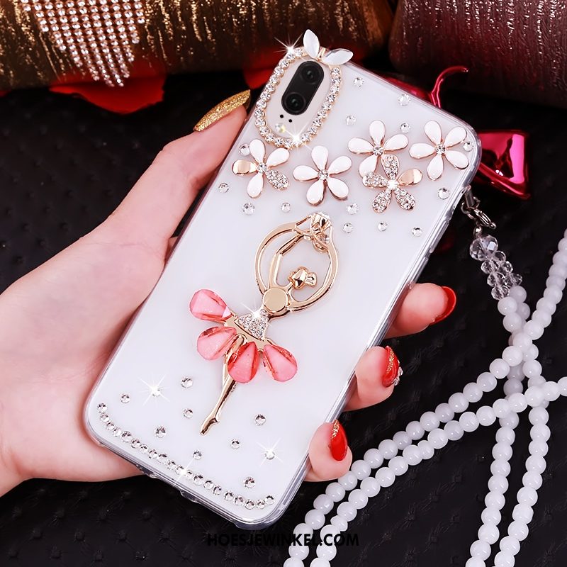 Huawei P20 Hoesje Met Strass Mobiele Telefoon Roze, Huawei P20 Hoesje Luxe