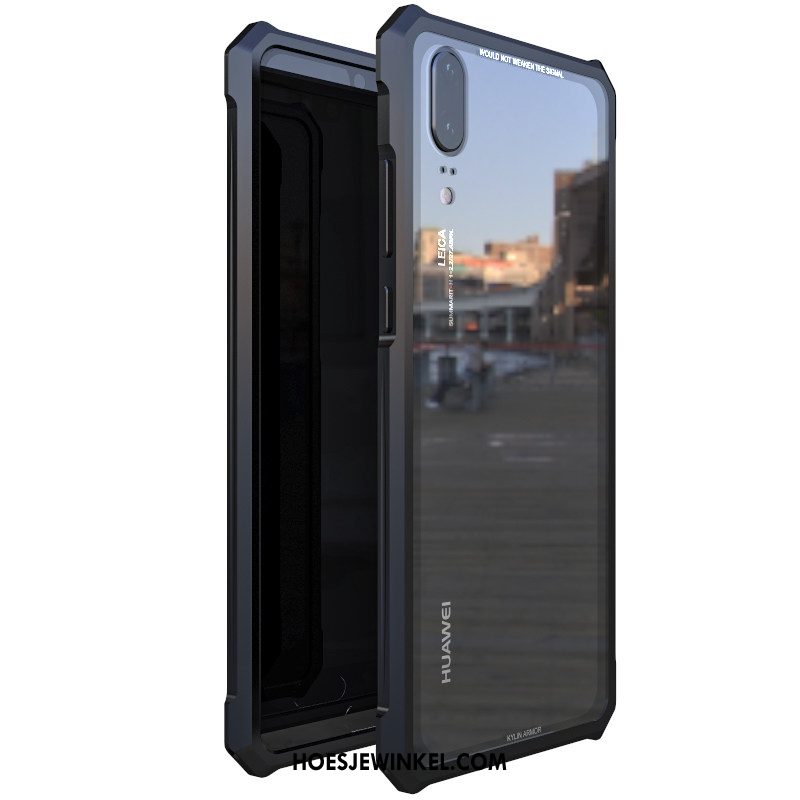 Huawei P20 Hoesje Omlijsting Dun Achterklep, Huawei P20 Hoesje Goud Hoes