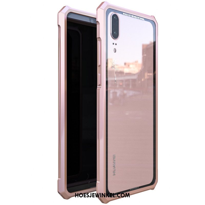 Huawei P20 Hoesje Omlijsting Dun Achterklep, Huawei P20 Hoesje Goud Hoes