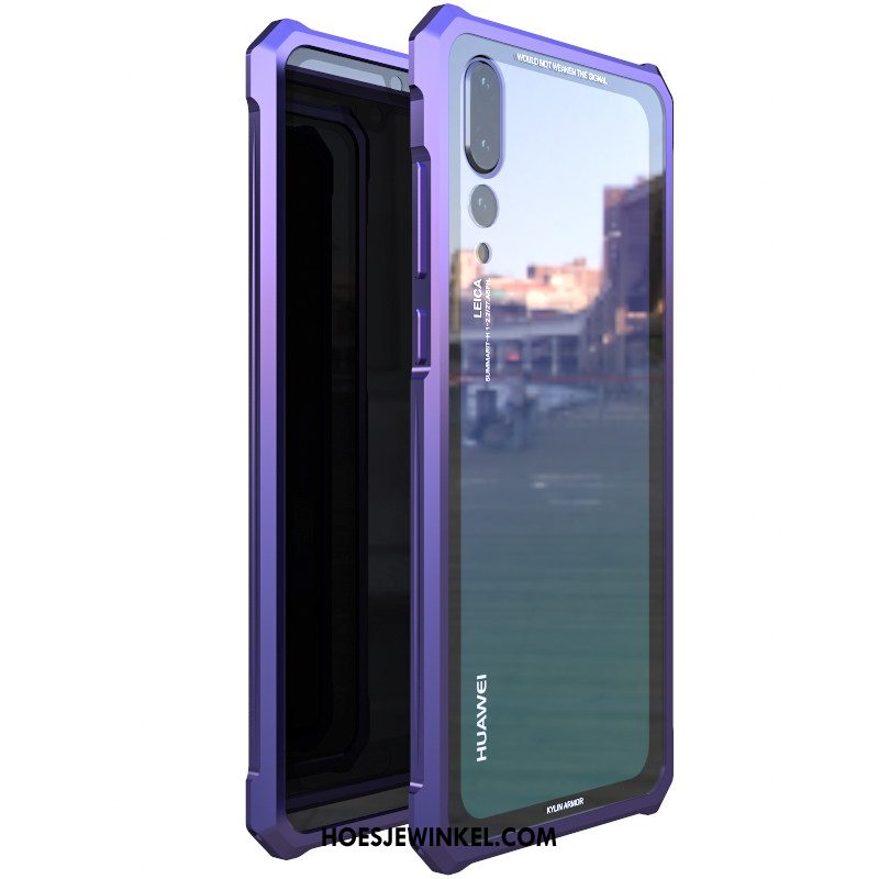 Huawei P20 Hoesje Omlijsting Dun Achterklep, Huawei P20 Hoesje Goud Hoes